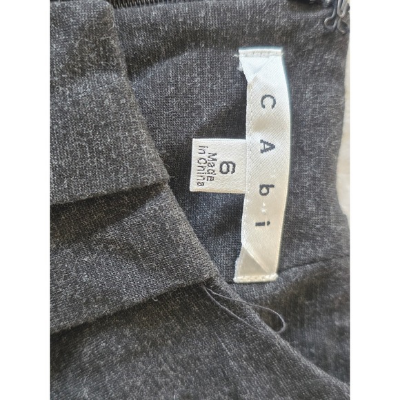 Cabi Charcoal Gray Sleeveless Pleated Neckline Sheath Dress Size 6 - Picture 5 of 6